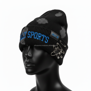 Gorro de Punto Elástico Acrílico Premium para Mujer, Estilo Casual, 190 GSM, Negro, Aspecto Desgastado, Logotipo Personalizado, Jacquard - Product Image 5