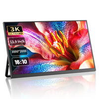 Monitor Portátil de 13.9 Pulgadas, Pantalla IPS 3K, Delgado y Ligero, 100% Color, Doble USB C, HD, para Juegos, con Altavoz, para Viajes, para Laptop