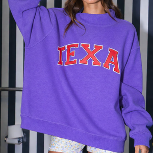 Women Oversized <b>Stand</b> Collar Printed Pullover Sweatshirt with Badge Sequined Fleece Fabric Winter Autumn Casual Top - Product Image 6
