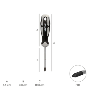 Cacciavite Phillips in Acciaio S2 con Impugnatura Bimateriale TPR Misura PH 1 x O/ 5,0 x 38 mm. DIN5262. - Product Image 2