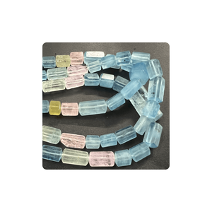 Qualité supérieure 17 pouces de long perles en forme de tube à facettes belle aigue-marine rose Morganite 10mm taille de brin pour la fabrication de bijoux - Product Image 3