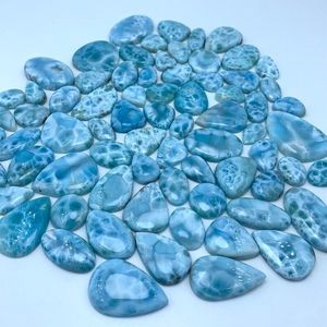 พลอยลาริมาร์ธรรมชาติอัญมณีทรงวงรีทรงหลวมกึ่งมีค่าหลังเรียบอัญมณีทำด้วยมือหินลาริมาร์สำหรับทำเครื่องประดับ - Product Image 2