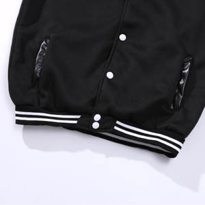 Blouson de baseball décontracté pour femme en similicuir à manches longues, coupe ample, col montant, en molleton de coton respirant et coupe-vent, style Letterman, idéal pour l'hiver - Product Image 4