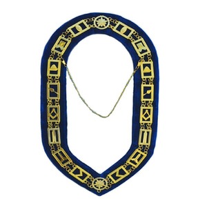 Collier de chaîne maçonnique lourd avec broderie dorée LODGE & DEGREE REGALIA Leather Products - Product Image 4