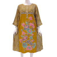 Meilleure Vente – Pyjama Élégant et Décontracté pour Femme, Robe de Nuit à Manches Longues en Tissu Éponge Floral, Marque Cheery, 100% Rayonne, Longueur Genou, Été