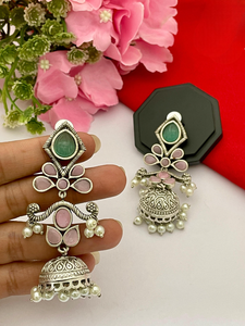 Pendientes de latón étnicos indios tradicionales de alta calidad para niñas y mujeres, ideales para ocasiones especiales, bodas, acabado Premium - Product Image 2