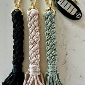 Meilleure vente porte-clés en macramé porte-clés Boho en coton tissé écologique avec chaîne suspendue prix de gros de l'Inde - Product Image 4