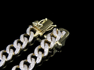 10K White <b>Gold</b> Cuban <b>Chain</b> with Lab Grown Diamonds Fully Iced Out Necklace Jewelry for <b>Mens</b> Streetwear & Party Wear - Product Image 4