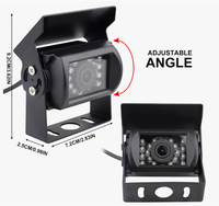 Caméra de recul AHD à double objectif avec vision nocturne | Système de caméra de recul double vue IP69K pour camion lourd avec connecteur aviation 4 broches