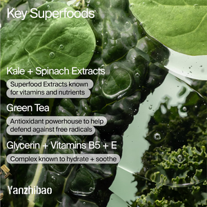 Detersivo viso cavolo nero + tè verde quotidiano per il viso delicato struccante con antiossidanti lenitivi per la pelle luminosa - Product Image 3