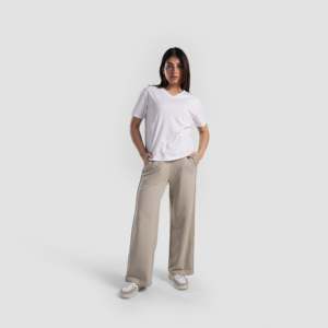 Pantalon décontracté beige à jambes larges et respirant pour homme - Product Image 4