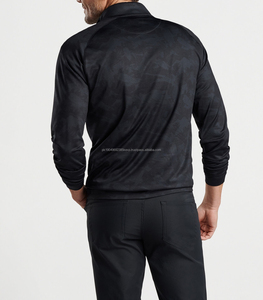 High Quality Casual Hoodies Custom Logo Men Fleece Sweatshirt Quarter 14 Half Zip up High Neck Golf Pullover Hoodies - Product Image 3