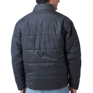 Chaqueta acolchada de estilo callejero con cremallera de bolsillo lateral Color liso y estampado de ropa de calle multicolor para el invierno 2025 - Product Image 3