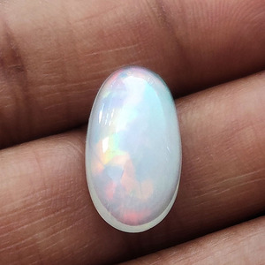 Opale éthiopienne naturelle 24x13mm cabochon ovale 15.4 cds cabine opale véritable pour bijoux plein de feu oblong blanc opale pierres précieuses cabine - Product Image 4