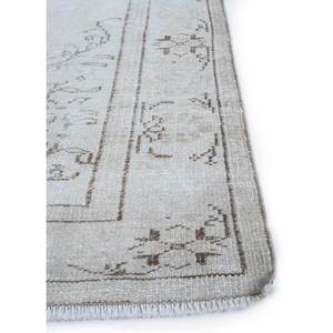 Tapis vintage en laine ivoire noué à la main Pae-395, motif médaillon, pour salon, couloir, rectangle, technique 3D, tapis Jaipur, États-Unis - Product Image 4