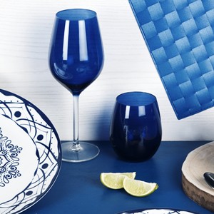 Drinkware Set 6pcs Blue Glasses 39 cl (13.2 fl oz) Sprayed Glass Modern Contemporary For Everyday Use Cobalto by Excelsa - Product Image 3