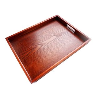 Plateau en bois rectangulaire décoratif fait à la main avec poignées Plateau de service personnalisable pour la décoration intérieure et la salle à manger - Product Image 5