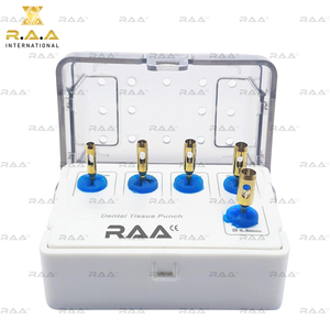Dental Implant Tissue <b>Punch</b> Kit Reusable Manual Gold Color <b>Set</b> of 5 Pcs with Holder Custom Logo - Product Image 3