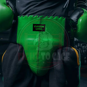 อุปกรณ์ป้องกันขาหนีบสำหรับมวยไทย สีเขียวดำ คุณภาพสูง ผลิตจากหนัง PU ระบายอากาศได้ดี สวมใส่สบาย ปรับแต่งสีได้ - Product Image 5