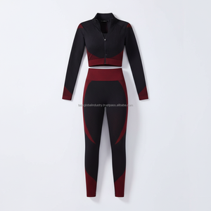 Conjunto de Yoga OEM Personalizado de 3 Piezas para Mujer, Ropa Deportiva sin Costuras con Diseño de Panal, Leggings de Cintura Alta, Sujetador Deportivo y Chaqueta con Cremallera para Entrenamiento y Fitness - Product Image 4