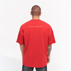 Camisetas de Hombre Extra Grandes de Punto, Algodón Grueso, Ropa Urbana Personalizada, Anti-Pilling, Hombros Caídos, Manga Corta - Product Image 5