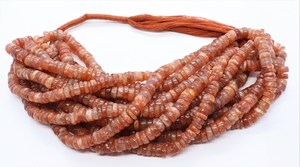 Natural Sunstone Heishi <b>Washer</b> <b>Beads</b> Necklace, 6-7mm Sunstone Wheel <b>Beads</b>, 16 Inch Sunstone Tyre <b>Beads</b>, Wholesale Gemstone <b>Beads</b> - Product Image 4