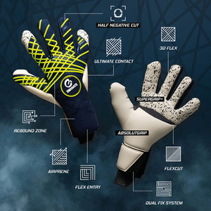 Gants de gardien de but de football en cuir professionnels à motif personnalisable multicolore, logo personnalisé, fermeture à boucle et crochet, utilisation en extérieur - Product Image 2