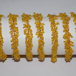 Chaîne de chapelet de perles Hydro de quartz jaune enveloppée de fil plaqué argent de qualité supérieure, chaîne de perles de chapelet épais pour la recherche de bijoux - Product Image 2