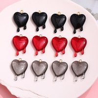 Pas cher DIY Chrétien Classique Plaqué Or et Rhodium Blanc Transparent Résine Acrylique Coeur Charm Pendentifs