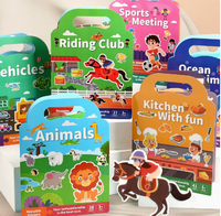 Autocollants en gel pour livre silencieux, jouets éducatifs pour enfants, autocollants de puzzle de dessins animés pour les enfants de 3 à 6 ans