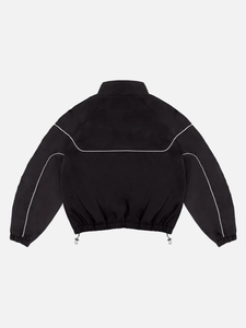 Custom Logo Winter Hooded Windbreaker Tracksuit <b>Zip</b>-<b>Up</b> <b>Jacket</b> Jogger Set Color Block Nylon Reflective Heavyweight - Product Image 2