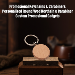 Portachiavi Rotondo in Legno Personalizzato e Moschettone - Gadget Promozionali Personalizzabili - Product Image 3