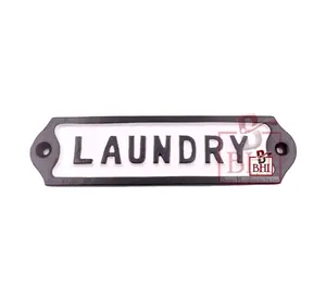 Sinal de porta de ferro fundido-lavanderia para portas, venda quente de placas de nome de ferro fundido (220x45mm)