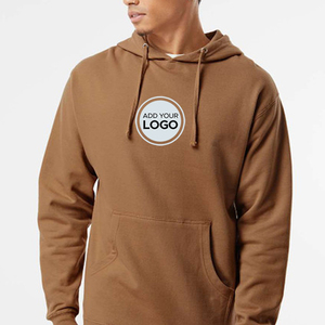 Hombres estándar ligero de peso pesado de algodón de lana pulóver con capucha logotipo personalizado sudaderas con capucha - Product Image 3