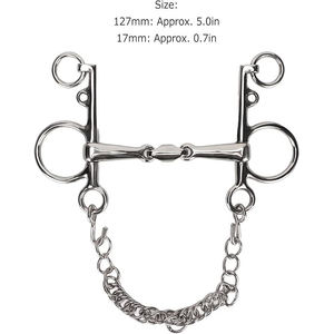 Bocado de Acero Inoxidable para Caballos, Cómodo y Práctico, con Cadena, Resistente a Mordeduras, Bocado Articulado para Caballos - Product Image 6