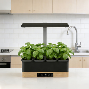 Jardin intérieur intelligent J&C Wood look, LED spectre complet, hauteur réglable, minuteur pour jardinage intérieur et agriculture urbaine - Product Image 3