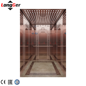 Elevador de pasajeros de lujo personalizado | Vidrio panorámico y <span class=keywords><strong>cabina</strong></span> de acero inoxidable dorado para hotel y Villa - Product Image 1