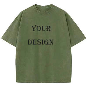 Camiseta de punto con letras para hombre, camiseta unisex informal lavada de algodón 100 por ciento con estampado personalizado - Product Image 5