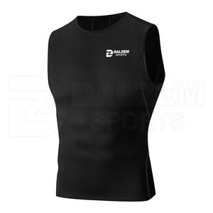 Camisetas de compresión para gimnasio para hombre al por mayor, ropa para correr con logotipo personalizado de poliéster 100%, ropa deportiva, camisetas elásticas sin mangas - Product Image 1