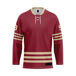 Maillot de hockey sur glace personnalisé, sublimation, respirant, antibactérien, 100% polyester, logo personnalisé pour adultes, impression d'uniformes OEM - Product Image 1