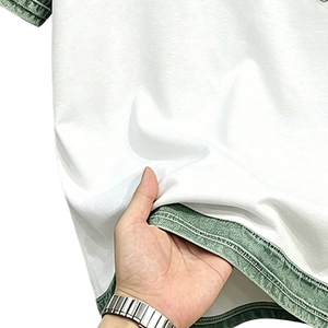 Polo en coton pour homme, blanc et vert contrasté, avec poche, manches courtes, coupe classique, décontracté, respirant, tricoté, idéal pour le golf et l'été - Product Image 6