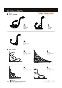 Top indien nouveau Design fonte plaine mural diamant noir crochet prix usine décoratif Antique Vintage matériel minier - Product Image 2