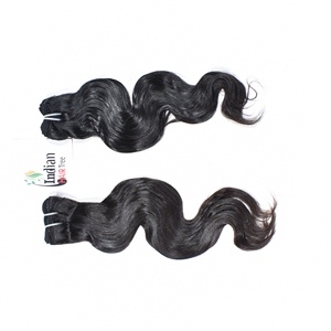 100% Vente en gros, cheveux humains vierges indiens Remy bon marché, mèches ondulées, noir naturel, fabricants, extensions super originales - Product Image 1