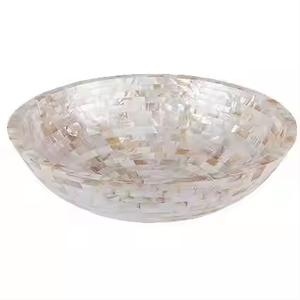 Bol unique en nacre blanche pour décor de cuisine Rangement de fête écologique Plat de style classique pour fruits et bijoux - Product Image 3