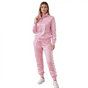 Pantalones Deportivos Ever Glow para Mujer, Color Sólido, con Rayas Laterales Blancas, Cintura Media, Cierre Elástico, Corte Regular, Largos, para Otoño - Product Image 2