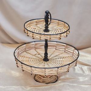 ตะกร้าถาดใส่ผลไม้แบบสานด้วยมือถาดใส่อาหารถาดใส่ผลไม้แบบตกแต่งสำหรับดินเนอร์ขายส่งจากเวียดนาม - Product Image 1