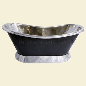 Bañeras grandes de hierro fundido de pedestal blanco al por mayor bañeras de baño de latón de cobre de color plateado - Product Image 2