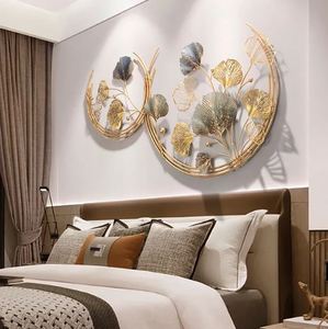 Pétalos decorativos de latón Ak, medio círculo dorado, pétalos florales, arte colgante de pared - Product Image 3