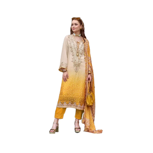 Le nouveau Design de Chinon semi-cousu Salwar Kameez lourd imprimé brodé Organza séchage rapide parties inférieures indien pakistanais - Product Image 1
