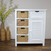 Armoire pliable moderne en bois Artex Dong Thap avec tiroirs en jacinthe d'eau naturelle pour l'organisation de la maison et du salon